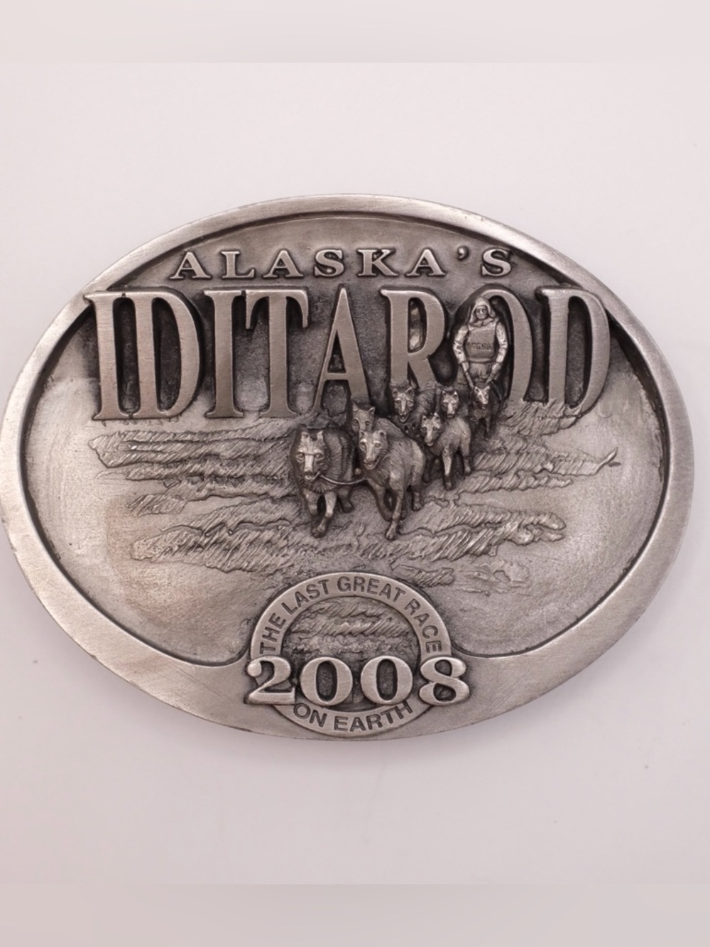 2008 Iditarod Dog Sled Mushing Race Alaska Vintage Belt Buckle